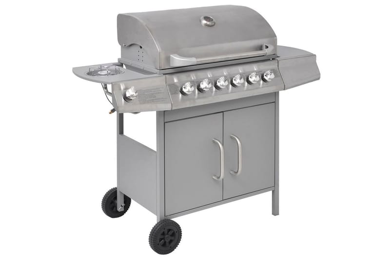 Gasolgrill 6+1 kokzoner silver - Silver - Utemöbler & utemiljö - Grill & utekök - Gasolgrillar