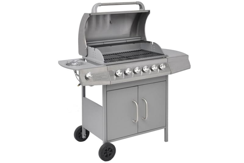 Gasolgrill 6+1 kokzoner silver - Silver - Utemöbler & utemiljö - Grill & utekök - Gasolgrillar