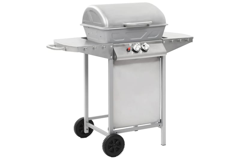 Gasolgrill med 2 grillzoner rostfritt stål silver - Silver - Utemöbler & utemiljö - Grill & utekök - Gasolgrillar