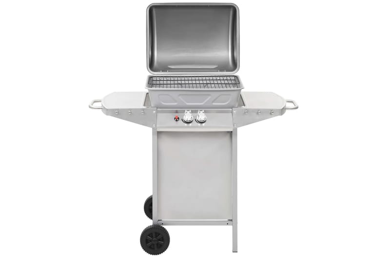 Gasolgrill med 2 grillzoner rostfritt stål silver - Silver - Utemöbler & utemiljö - Grill & utekök - Gasolgrillar