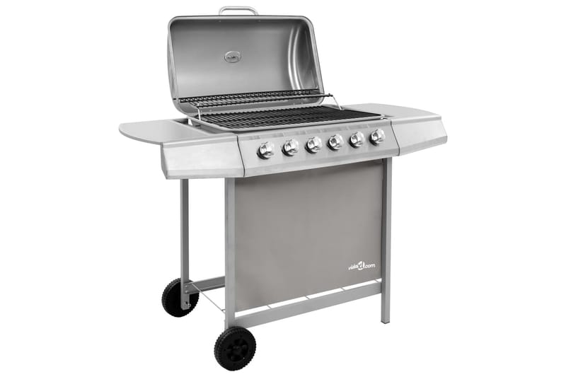 Gasolgrill med 6 brännare silver - Silver - Utemöbler & utemiljö - Grill & utekök - Gasolgrillar