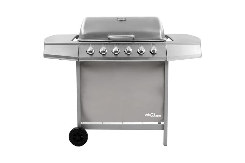 Gasolgrill med 6 brännare silver - Silver - Utemöbler & utemiljö - Grill & utekök - Gasolgrillar