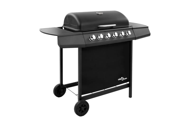 Gasolgrill med 6 brännare svart - Svart - Utemöbler & utemiljö - Grill & utekök - Gasolgrillar