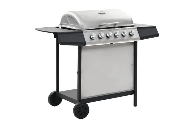 Gasolgrill med 6 grillzoner rostfritt stål silver - Silver - Utemöbler & utemiljö - Grill & utekök - Gasolgrillar