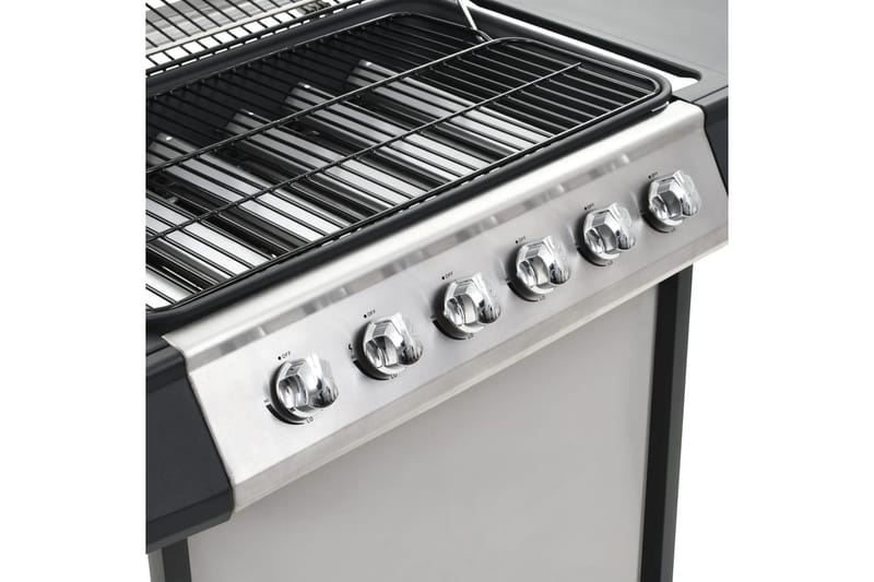 Gasolgrill med 6 grillzoner rostfritt stål silver - Silver - Utemöbler & utemiljö - Grill & utekök - Gasolgrillar