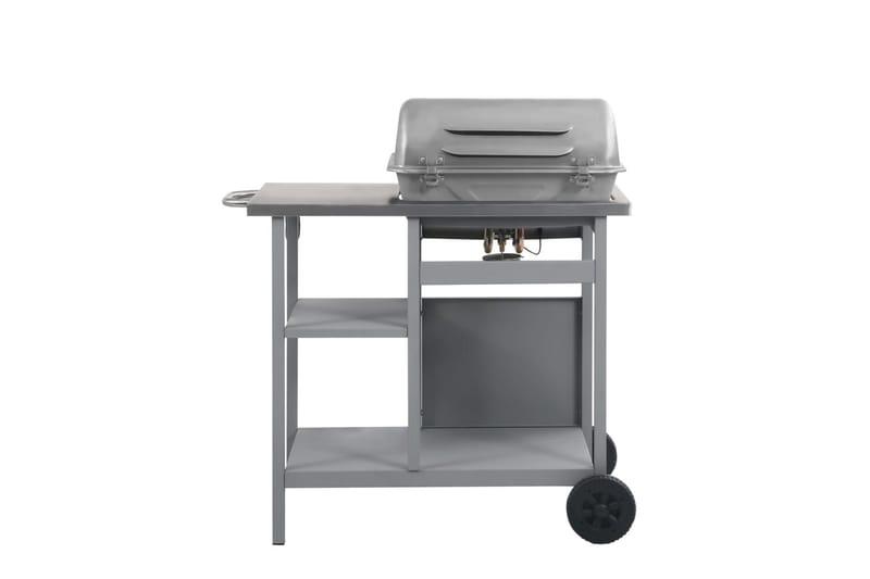 Gasolgrill med sidobord i 3 nivåer silver - Silver - Utemöbler & utemiljö - Grill & utekök - Gasolgrillar