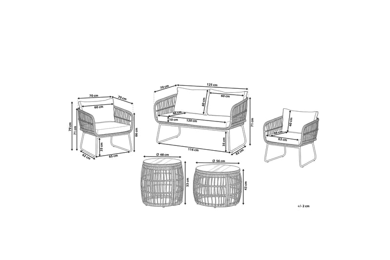 4-sits Loungegrupp Pianillo - Beige/Konstrotting - Utemöbler & utemiljö - Loungemöbler - Loungeset & loungegrupp