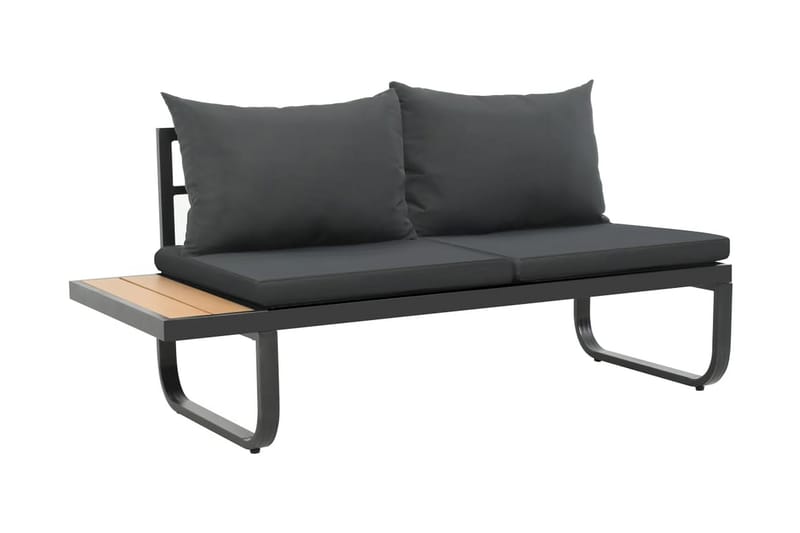 Hörnsoffa set med dynor 2 delar aluminium WPC - Grå - Utemöbler & utemiljö - Loungemöbler - Loungeset & loungegrupp