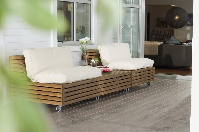 Hillerstorp Bara Vara Loungefåtölj 2-pack + 1 Divan - Beige - Utemöbler & utemiljö - Loungemöbler - Loungeset & loungegrupp