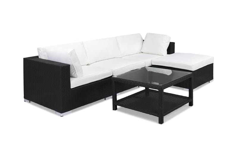 Loungegrupp Bahamas 4-sits Bord 75x75 - Divan|Bord Svart - Utemöbler & utemiljö - Loungemöbler - Loungeset & loungegrupp