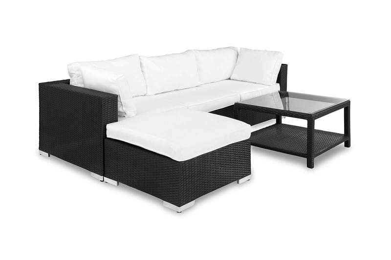 Loungegrupp Bahamas 4-sits Bord 75x75 - Divan|Bord Svart - Utemöbler & utemiljö - Loungemöbler - Loungeset & loungegrupp