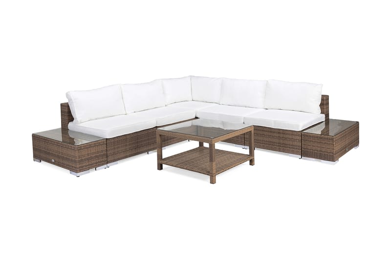 Loungegrupp Bahamas 5-sits 1 Bord 75x75 - 2 Avslut Sand - Utemöbler & utemiljö - Loungemöbler - Loungeset & loungegrupp