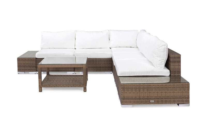 Loungegrupp Bahamas 5-sits 1 Bord 75x75 - 2 Avslut Sand - Loungeset & loungegrupp - Soffgrupp utomhus