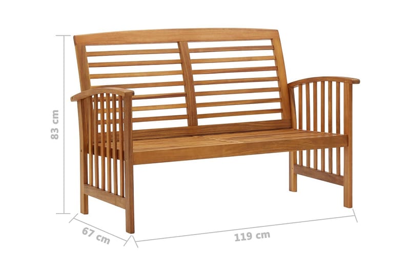 Loungegrupp för trädgården 2 delar massivt akaciaträ - Brun - Utemöbler & utemiljö - Loungemöbler - Loungeset & loungegrupp