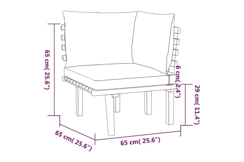 Loungegrupp för trädgården med dynor 11 delar akaciaträ - Brun - Utemöbler & utemiljö - Loungemöbler - Loungeset & loungegrupp