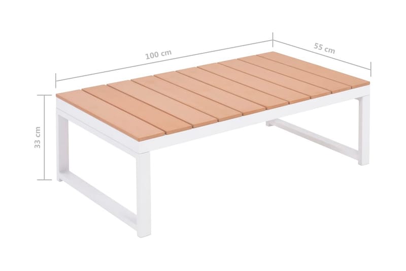 Loungegrupp för trädgården med dynor 4 delar aluminium WPC - Flerfärgad - Utemöbler & utemiljö - Loungemöbler - Loungeset & loungegrupp