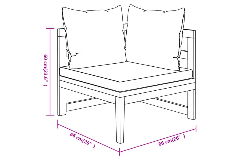 Loungegrupp för trädgården med gräddvita dynor 3 delar akaci - Kräm - Loungeset & loungegrupp - Soffgrupp utomhus