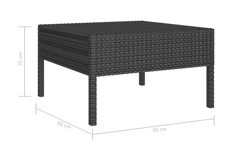 Loungegrupp Utomhus för trädgården med dynor 2 delar konstrotting sv - Svart - Utemöbler & utemiljö - Loungemöbler - Loungeset & loungegrupp