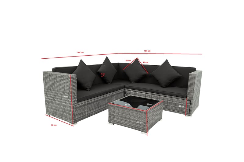 Loungrgrupp Lingäl 5-sits - Grå - Utemöbler & utemiljö - Loungemöbler - Loungeset & loungegrupp