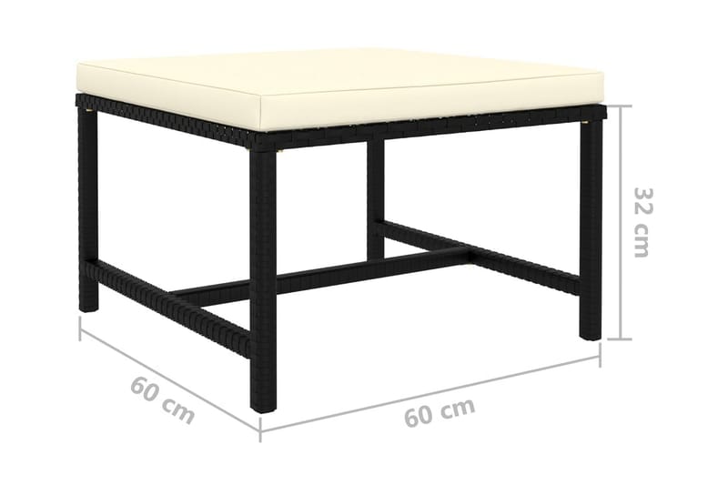 Soffgrupp Utomhus för trädgård med dynor 3 delar svart konstrotting - Svart - Utemöbler & utemiljö - Loungemöbler - Loungeset & loungegrupp