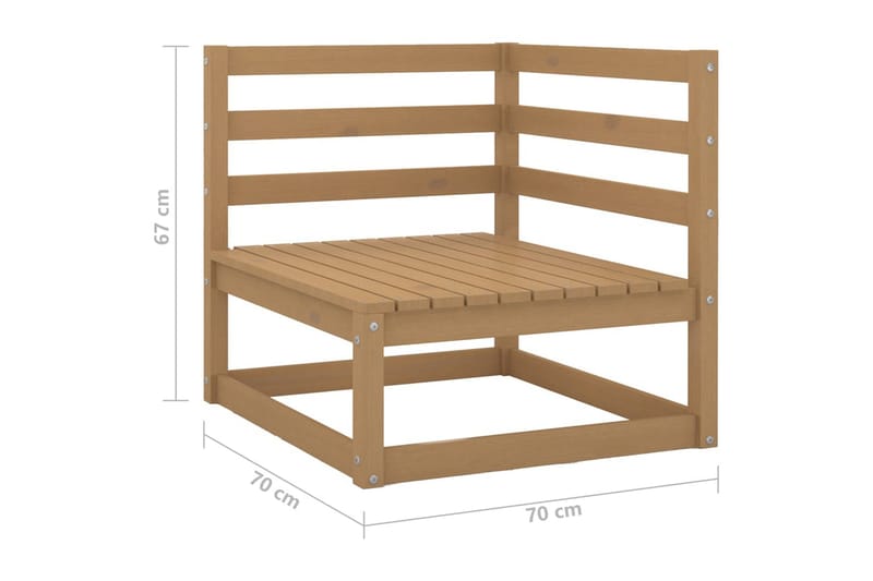 3-sitssoffa med dynor massiv furu - Brun - Utemöbler & utemiljö - Loungemöbler - Loungesoffor