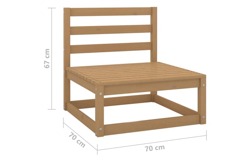 3-sitssoffa med dynor massiv furu - Brun - Utemöbler & utemiljö - Loungemöbler - Loungesoffor