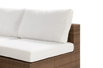 Bahamas Loungesoffa 6-sits – U-soffa för Utemöbler i Konstrotting - Sand Beige / Vita dynor - Utemöbler & utemiljö - Loungemöbler - Loungesoffor