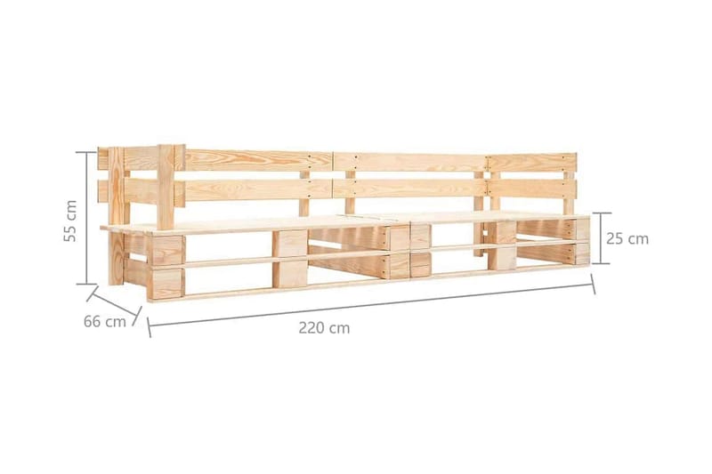 Pallsoffa 2-sits naturligt trä - Brun - Utemöbler & utemiljö - Loungemöbler - Loungesoffor