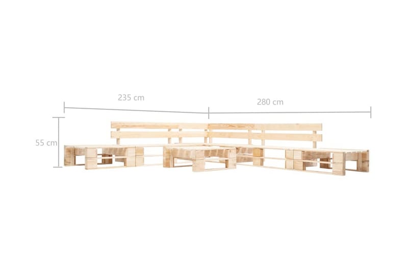 Pallsoffa 6 delar naturligt trä - Brun - Utemöbler & utemiljö - Loungemöbler - Loungesoffor