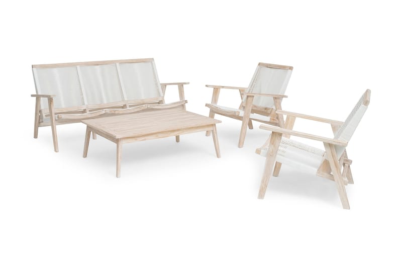 Soffa Wellington 3-sits Vit - Beige|Vit - Utemöbler & utemiljö - Loungemöbler - Loungesoffor