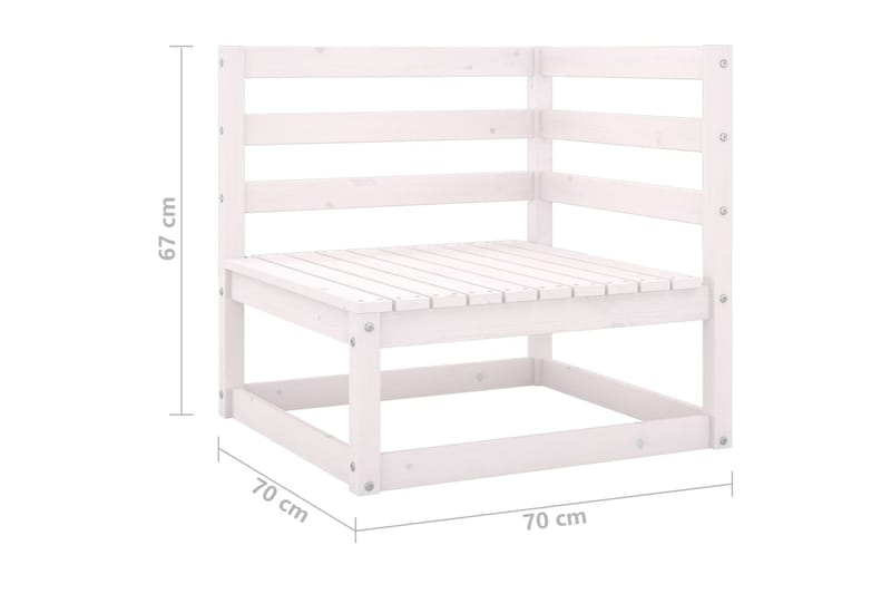 Trädgårdssoffa 4-sits vit massiv furu - Vit - Utemöbler & utemiljö - Loungemöbler - Loungesoffor