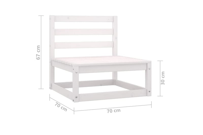 Trädgårdssoffa 4-sits vit massiv furu - Vit - Utemöbler & utemiljö - Loungemöbler - Loungesoffor