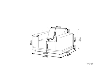 Utefåtölj Hughen 2-pack - Grå/Svart - Utemöbler & utemiljö - Loungemöbler - Loungestol utomhus