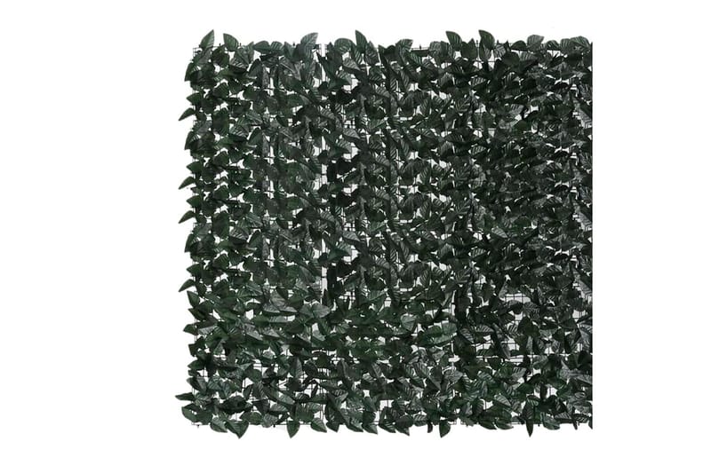 Balkongskärm mörkgröna blad 500x150 cm - Grön - Balkongskydd