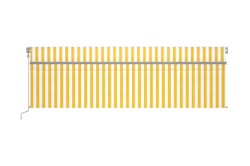 Automatiserad markis med rullgardin 5x3 m gul och vit - Gul - Utemöbler & utemiljö - Solskydd - Markiser