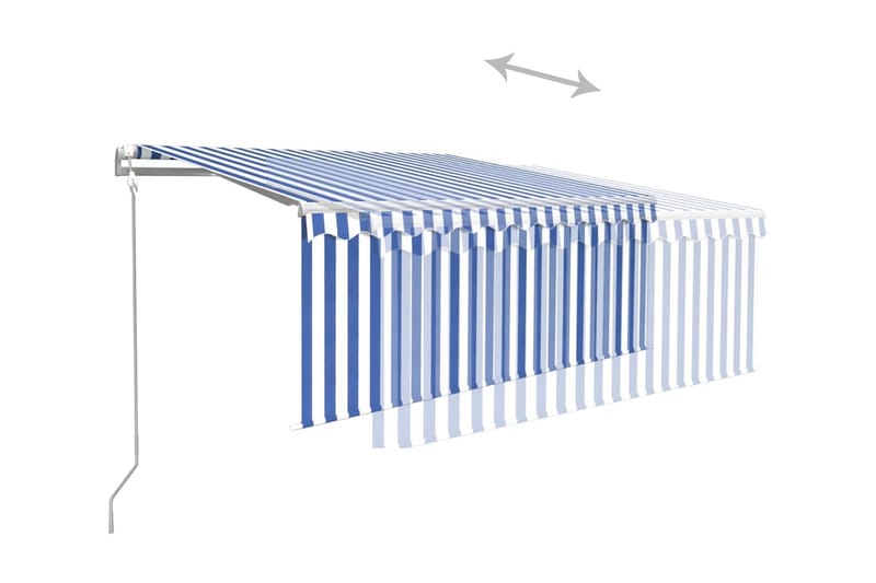 Automatiserad markis vindsensor rullgardin LED 3x2,5m blå/vi - Blå - Utemöbler & utemiljö - Solskydd - Markiser