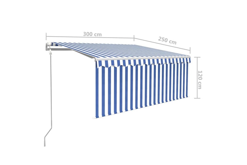 Automatiserad markis vindsensor rullgardin LED 3x2,5m blå/vi - Blå - Utemöbler & utemiljö - Solskydd - Markiser