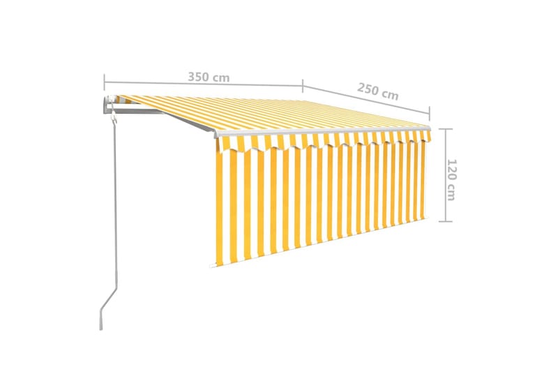 Automatisk markis m. vindsensor rullgardin LED 3,5x2,5m gul/ - Gul - Utemöbler & utemiljö - Solskydd - Markiser