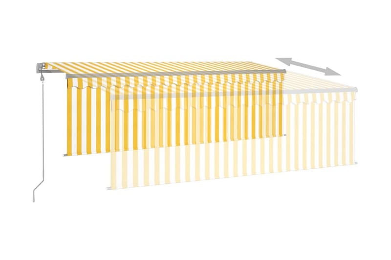 Automatisk markis m. vindsensor rullgardin LED 4x3m gul och - Gul - Utemöbler & utemiljö - Solskydd - Markiser