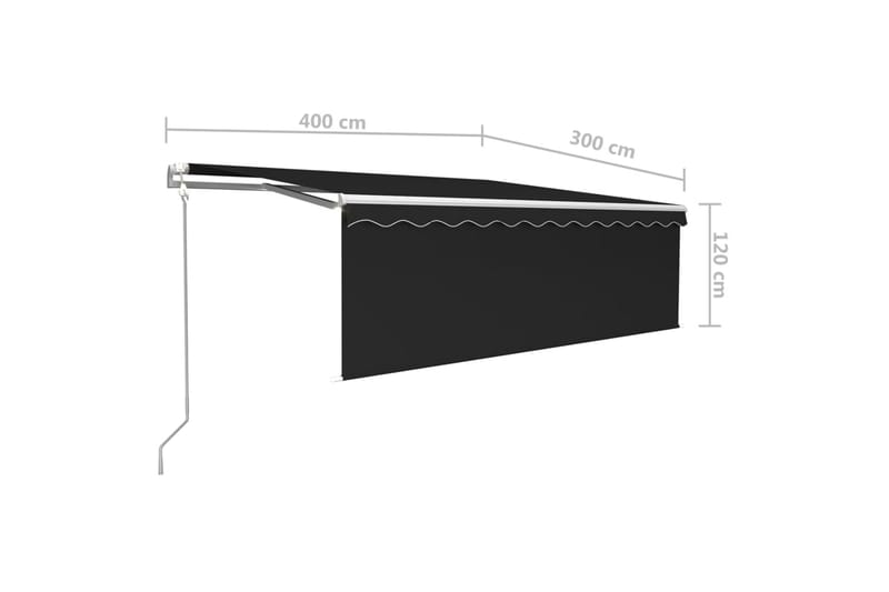 Automatisk markis med rullgardin 4x3m antracit - Antracit - Utemöbler & utemiljö - Solskydd - Markiser