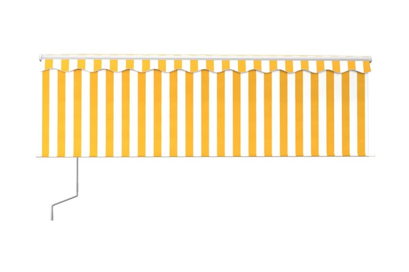 Automatisk markis med rullgardin vindsensor LED 4,5x3 m gul/ - Gul - Utemöbler & utemiljö - Solskydd - Markiser