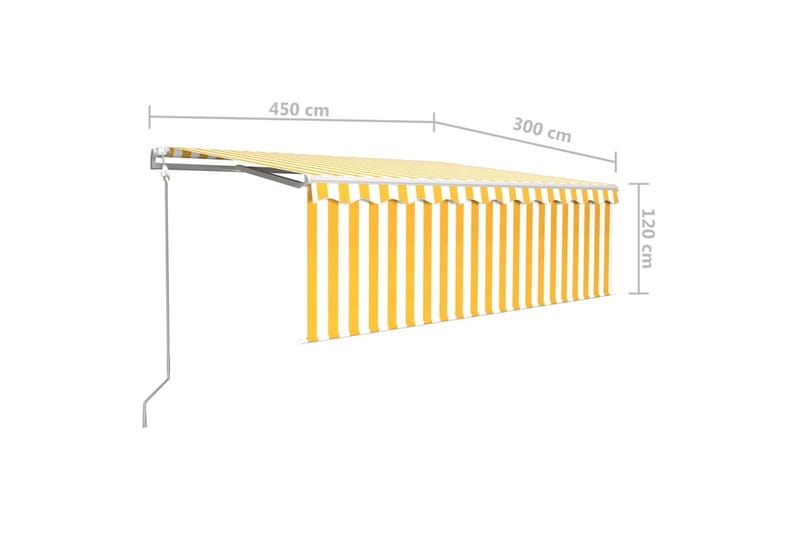 Automatisk markis med rullgardin vindsensor LED 4,5x3 m gul/ - Gul - Utemöbler & utemiljö - Solskydd - Markiser