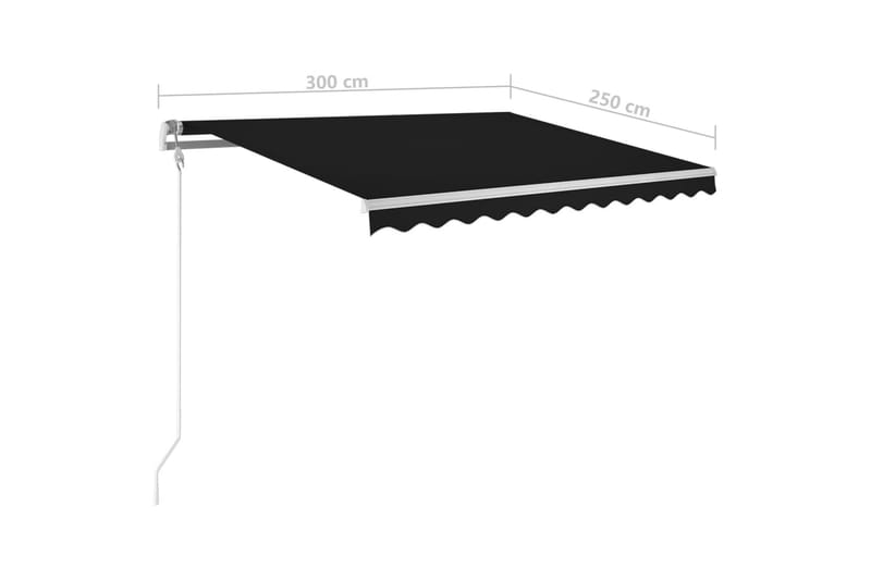 Automatisk markis med vindsensor & LED 300x250 cm antracit - Grå - Utemöbler & utemiljö - Solskydd - Markiser