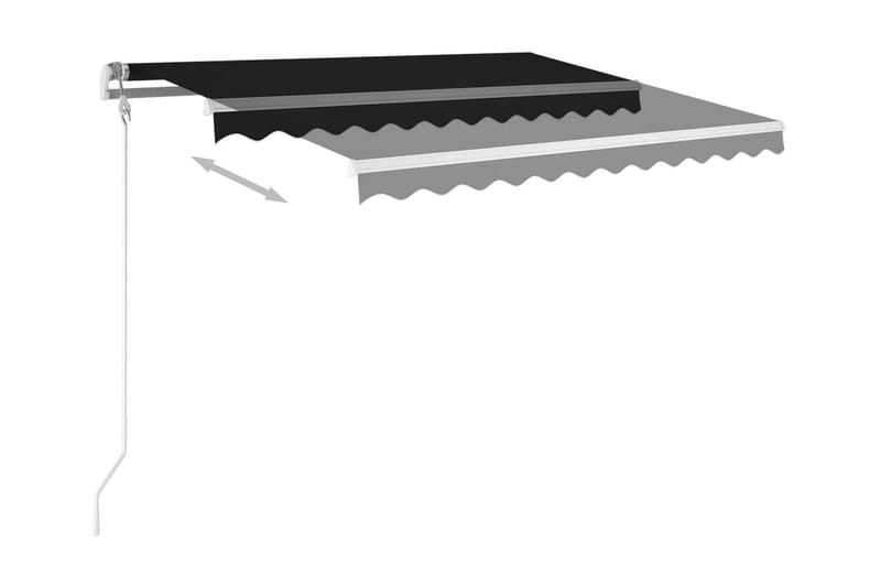 Automatisk markis med vindsensor & LED 300x250 cm antracit - Grå - Utemöbler & utemiljö - Solskydd - Markiser