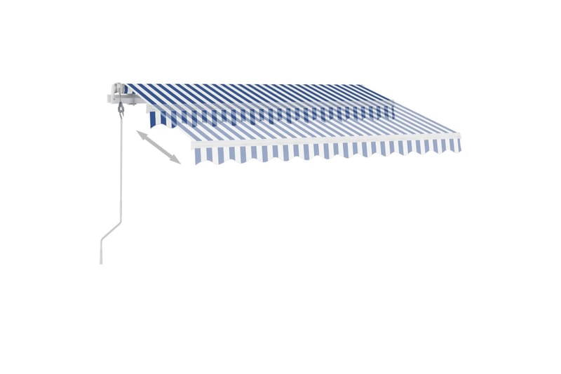 Automatisk markis med vindsensor & LED 300x250 cm blå och vi - Blå - Utemöbler & utemiljö - Solskydd - Markiser