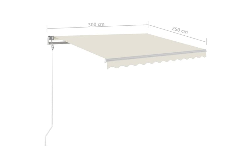 Automatisk markis med vindsensor & LED 300x250 cm gräddvit - Vit - Utemöbler & utemiljö - Solskydd - Markiser