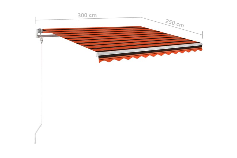 Automatisk markis med vindsensor & LED 300x250 cm orange/bru - Orange - Utemöbler & utemiljö - Solskydd - Markiser