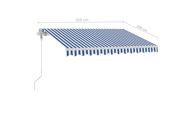 Automatisk markis med vindsensor & LED 350x250 cm blå och vi - Blå - Utemöbler & utemiljö - Solskydd - Markiser