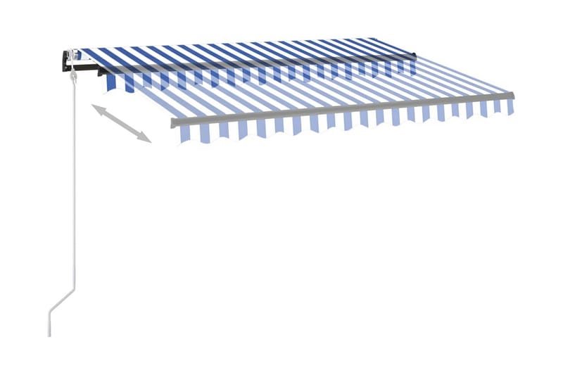 Automatisk markis med vindsensor & LED 350x250 cm blå och vi - Blå - Utemöbler & utemiljö - Solskydd - Markiser