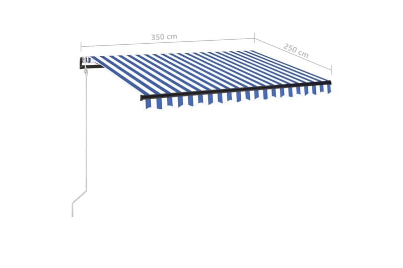 Automatisk markis med vindsensor & LED 350x250 cm blå och vi - Blå - Utemöbler & utemiljö - Solskydd - Markiser